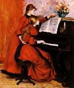 Pierre Renoir Two Young Girls at the Piano oil